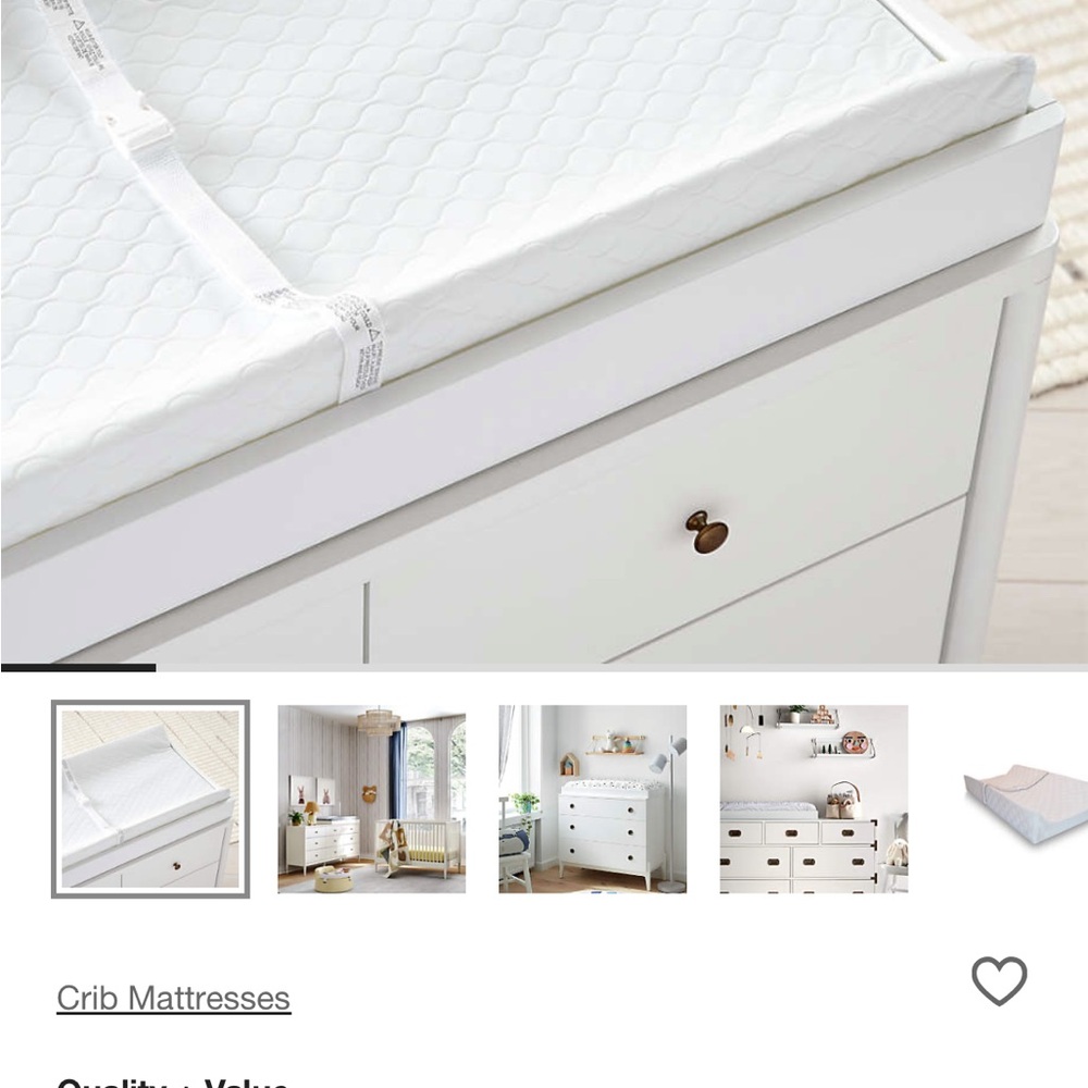 Crate&Barrel White Changing Pad Cover